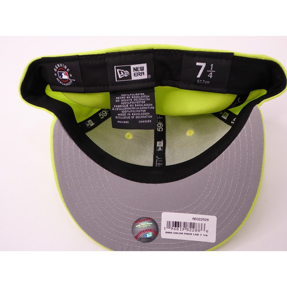 NWT New Era 59Fifty MLB Genuine Los Angeles Dodgers LA Neon Fitted Hat Cap 7 1/4 - Picture 5 of 5